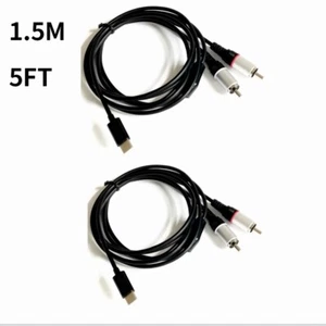 Cavo audio da 2 USB DA C a RCA tipo da C a 2RCA maschio spina jack cavo ausiliario auto - Foto 1 di 7