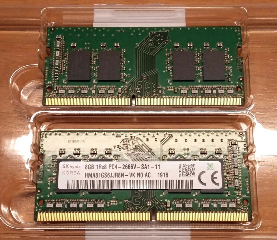 DELL Laptop Arbeitsspeicher RAM 2x 8GB, DDR4-2666, SO-DIMM - Bild 1 von 1