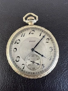 Antique Elgin Tivoli - 15 Jewels - Open Pocket Watch 1923 Gold Filled - Picture 1 of 20