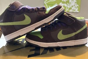 Nike NUEVO en caja SB Dunk Mid Donatello verde neón Talla 9 DS 314383231 - Imagen 1 de 9