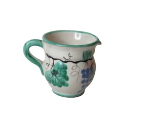 Italian Pottery Creamer Grape Vines Hand Painted 3.4" - Picture 1 of 5