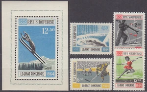 ALBANIA 1963 WINTER OLYMPIC GAMES INSBRUCK 1964 Mi. 793-796 + BLOCK 20 - **MNH** - Picture 1 of 1