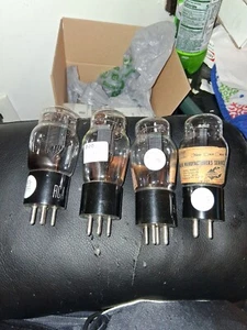 4 working but tested low black plate 45 tubes #GF44 - Imagen 1 de 1