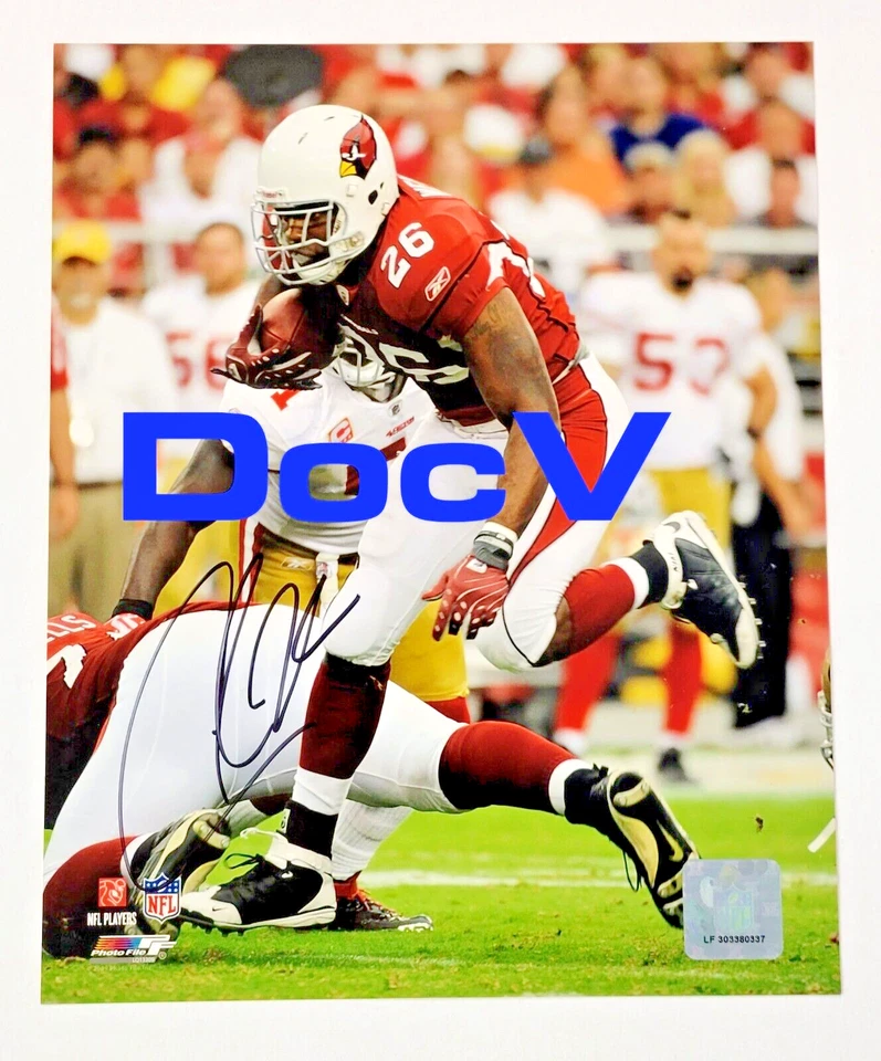 Foto assinada por Chris Beanie Wells Arizona Cardinals 8x10 autógrafo estado de Ohio - Imagem 1 de 1