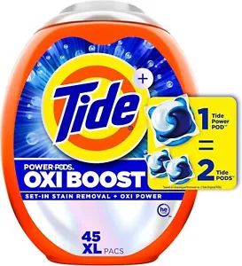 Tide Oxi Boost Power PODS Waschmittel Pods 45 Stück Fleckenentferner plus Oxi - Bild 1 von 8