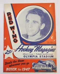 1947-48 Detroit Red Wings vs Boston Bruins Programm Hockey Magazin NHL - Bild 1 von 13
