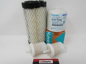 GENUINE KUBOTA ENGINE OIL FUEL & AIR FILTER KIT ZD28 BX2200 BX2660 TRACTORS - Picture 1 of 1