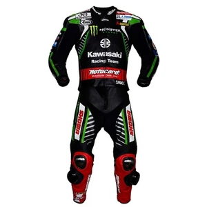 Mens Racing Motorcycle Cowhide Leather Suit Motorbike Leather Jacket Trouser CE - Picture 1 of 5