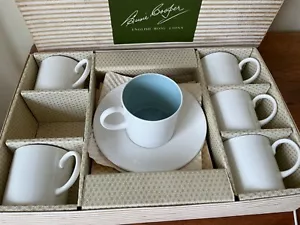 Vintage Mid Century Susie Cooper, coffee cups,saucers blue & white original box - Picture 1 of 3