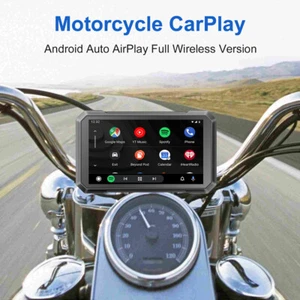 New 7 inch IP65 Universal Wireless Multimedia Motorcycle Android Auto Carplay - Picture 1 of 11