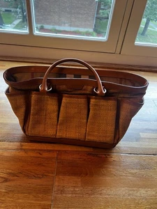 Burberry Raffia Top Handle Bag Vintage Dirty* - Picture 1 of 9
