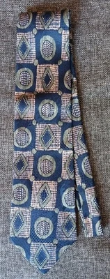 Corbata 70s 80s 90s Y2K Hombre Seffano Milano Seda Azul Beige Verde 4 Ancho 61 Largo Foto 1 de 4