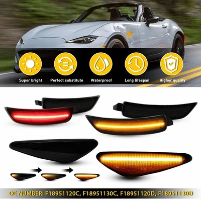 Amber 6pcs Red Front Side Rear Marker LED Light for Mazda 2016-2022 Miata MX-5 - Image 1 of 4