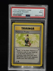 Pokemon Trader #77 1st Edition Base Set 1999 Pokémon Game PSA 9 🦆 - Picture 1 of 2