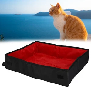 Semi ClosedFolding Cat Litter Box Portable Home Outdoor Travel Camping Toil DXS - Picture 1 of 12