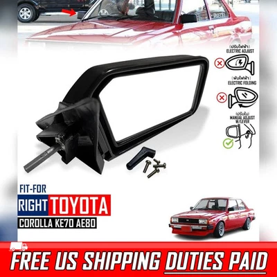 Espejos retrovisores plegables manuales de visión lateral derecha para Toyota Corolla KE70 AE80 82 EE80 1979-1987 Foto 1 de 4