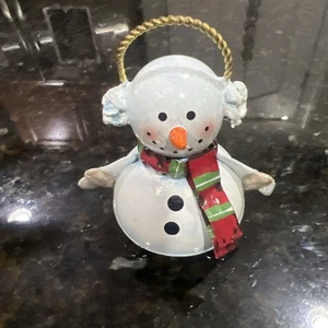 Vintage Snowman Figurine Metal Tin Christmas Decoration/ Ornament, 4"Tall B Tray - Picture 1 of 3