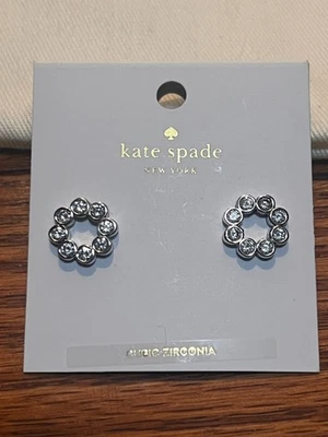Kate Spade Earrings Women's Full Circle Crystal Stud Earrings Silver Plated & CZ - Image 1 of 4