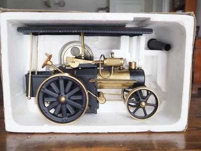 Tractor de vapor vivo de latón Wilesco D406 juguete vintage con caja Foto 1 de 4