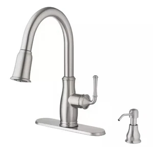Glaciar.Bay Kagan acero inoxidable 15 pulgadas Grifo de cocina pulverizador extraíble H con - Imagen 1 de 4