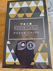 Monte Carlo Poker Chips With Playing Cards New Sealed - Picture 1 of 2