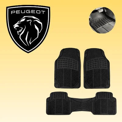 Alfombrillas coche Peugeot 3 piezas goma personalizadas aptas para todo tipo de clima Foto 1 de 4