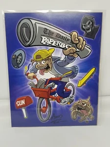 Paperboy Art Print signed By Aaron Hazouri 8x10 The Bam Box Gamer /2500 - Picture 1 of 2