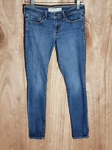 abercrombie & fitch jeans womens size 4s the super skinny stretch low rise blue - Picture 1 of 10