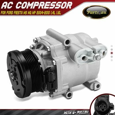 A/C AC Air Compressor W/ 6-Groove for Ford Fiesta WS WQ WP 2004-2010 1.4L 1.6L - image 1 of 4