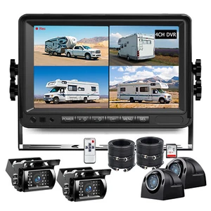 9/7" Quad Split Monitor DVR 4x AHD 1080P Backup Camera for Truck Caravan Reverse - Picture 1 of 13