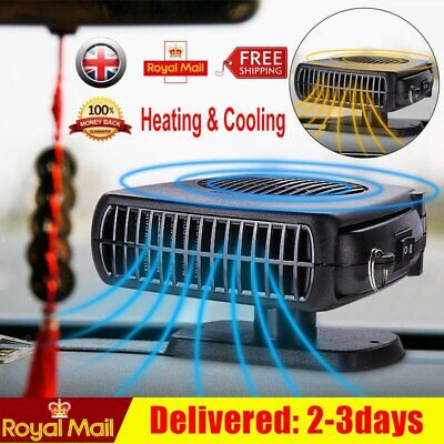 150W Plug-in Car Heater 12V DC Hot & Cold Dash Mount Fan Defroster Demister UK • 17.15€