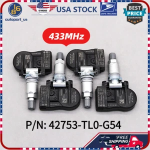 NEW Set of 4 Tire Sensors For Honda Odyssey Pilot Ridgeline TPMS 42753-TL0-G54 - Picture 1 of 8