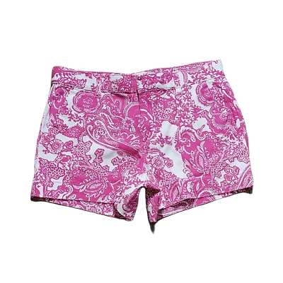 Pantalones Cortos Joe Fresh Lindos Paisley ~ Talla 2 ~ Rosa y Blanco ~ Entrepierna de 3.5" Foto 1 de 4