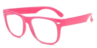 PINK GLASSES CLEAR LENS CLASSIC 80s 90s VINTAGE RETRO SUNGLASSES SHADES UV400 - Image 1 of 4