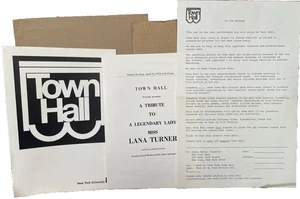 Michael Vollbracht Lana Turner Art 1975 Tribute NY University Town Hall Program+ - Picture 1 of 11