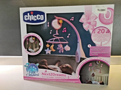 Chicco Next2Dreams - Giostrina Neonato 3in1 per Culla e Lettino, 0+Mesi - Rosa - Immagine 1 di 4