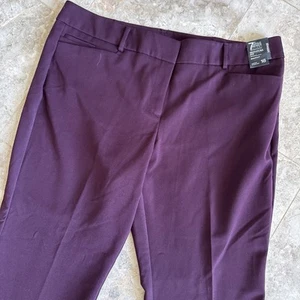 NWT 7th Avenue Design Studio NY&Co 18 Plum Bootcut Signature Fit Pants Stretch - Picture 1 of 9