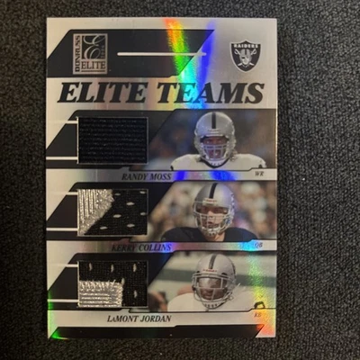 Elite Teams Raiders RANDY MOSS COLLINS JORDAN 2006 Triple Game Used Patch #23/25 - Image 1 of 4