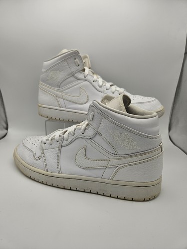 Jordan 1 Mid Triple White 2.0 (2020) 554724 130 taglia UK 9.5