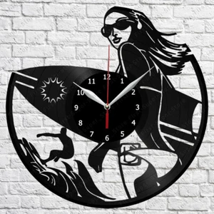 Reloj de Vinilo Surf Disco Reloj de Pared Decoración Fan Art Hogar 12"" 30 cm 2718 - Imagen 1 de 12