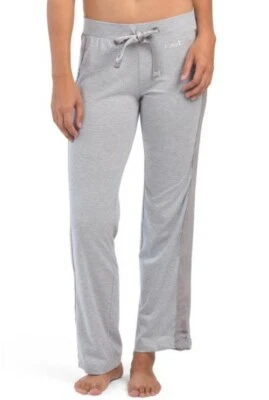 Pijama de pierna ancha con tubo satinado Bebe PJ pantalones de salón gris talla XL Foto 1 de 2