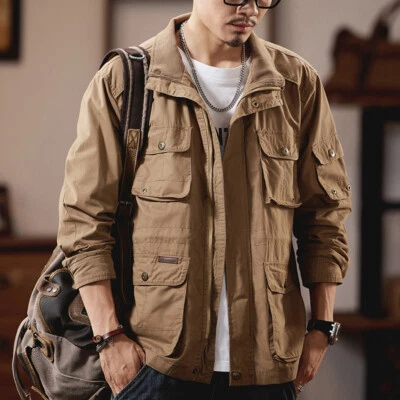 Spring American Workwear Jacket Men's Spring Loose Retro Casual  Hunting Jacket - Image 1 of 4