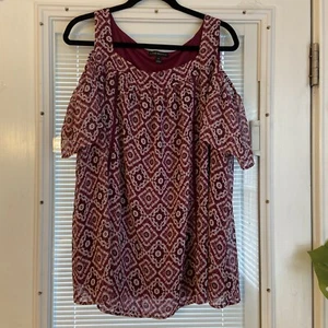 Lane bryant Burgundy short sleeve tee blue plus size 16 Ver Pretty On New - Picture 1 of 11