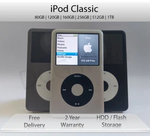 iPod Classic | 128 160 256 512 1TB | Black Silver Grey Colour Swap - Picture 1 of 12