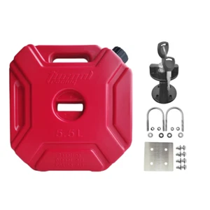 5.5L Red Fuel Tank Can Car Motorcycle Spare Petrol Oil Tank With Lock and Key - Picture 1 of 12