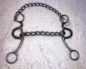 Reinsman 367 Chain Mouth Ornate Sliding Shank Bit - Picture 1 of 7