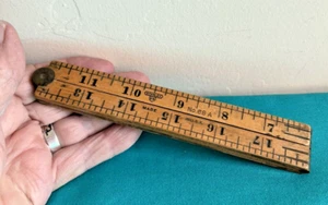 Vtg Stanley SW Sweetheart No 68A Wood Brass Folding Carpenters Ruler USA 24” - Picture 1 of 9