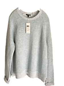 Eileen Fisher Blue Ivy Crew Neck Organic/ Linen Cotton Ladies Sweater Size: L - Picture 1 of 7