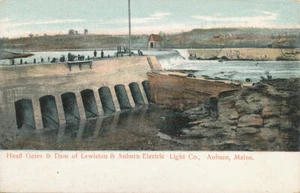 Auburn ME * Dam of Lewiston & Auburn Electric Light Co. c1908 * Androscoggin Co. - Picture 1 of 2