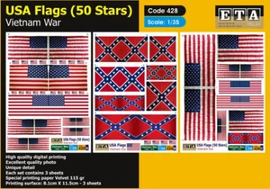 ETA Diorama 1/35 Vietnam War US Flags (50 stars, 3 sheets) - Picture 1 of 1